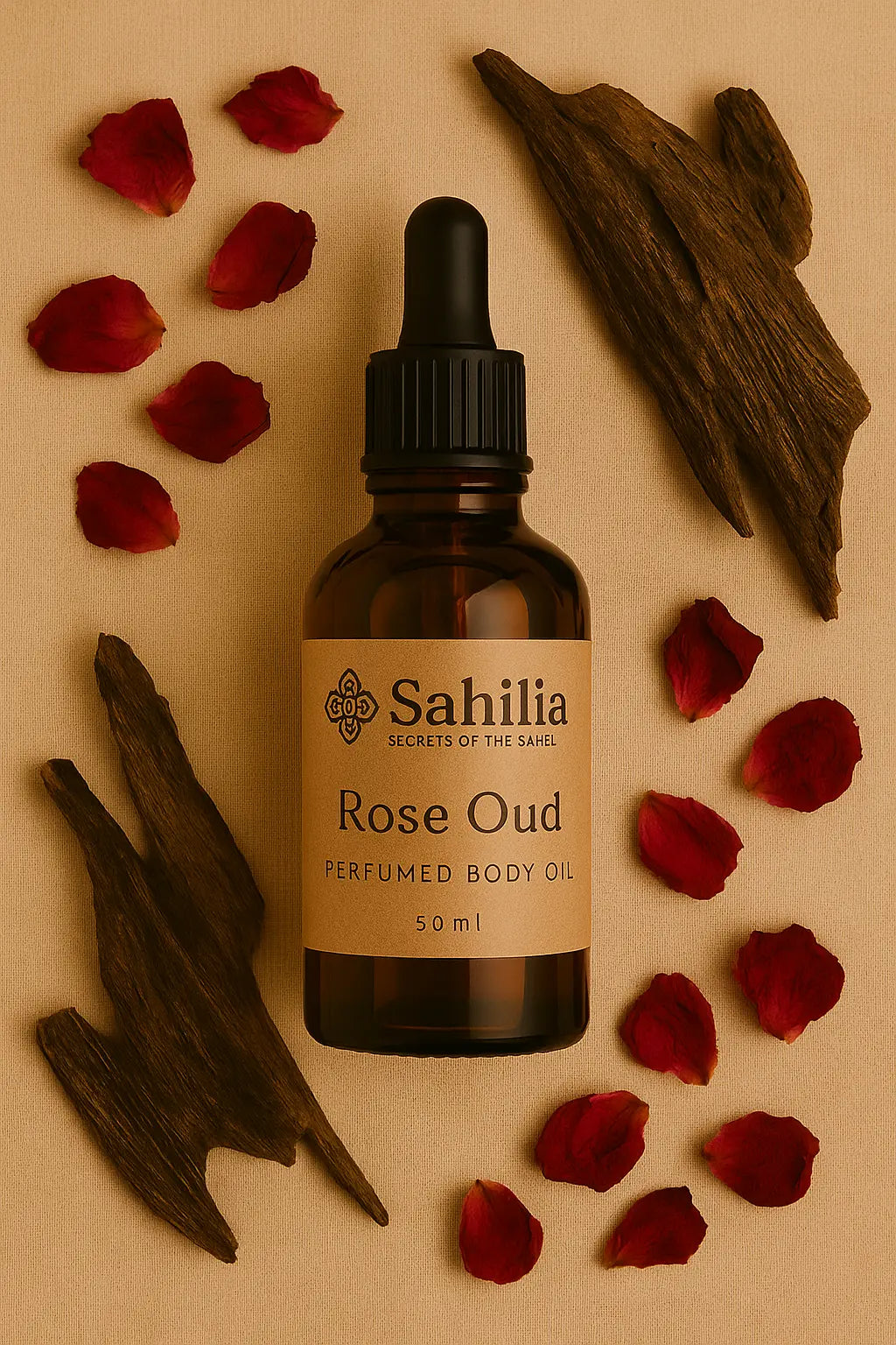 Limited Edition – Rose Oud Perfumed Body Oil (50ml) - Sahilia
